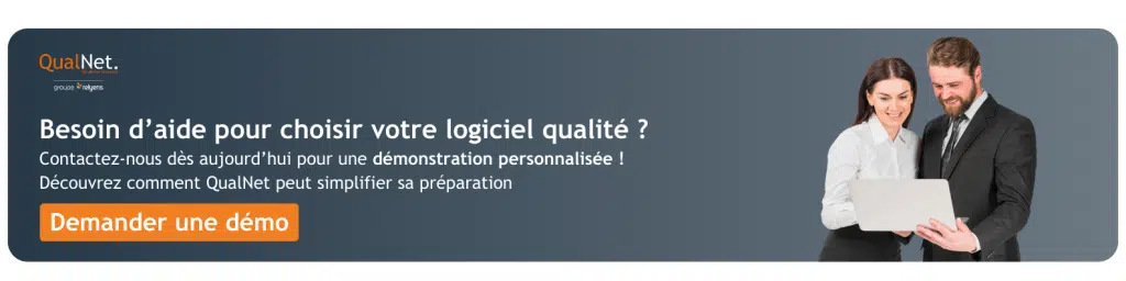 Bannière cliquable pour demande de démonstration logciel gestion de la qualité